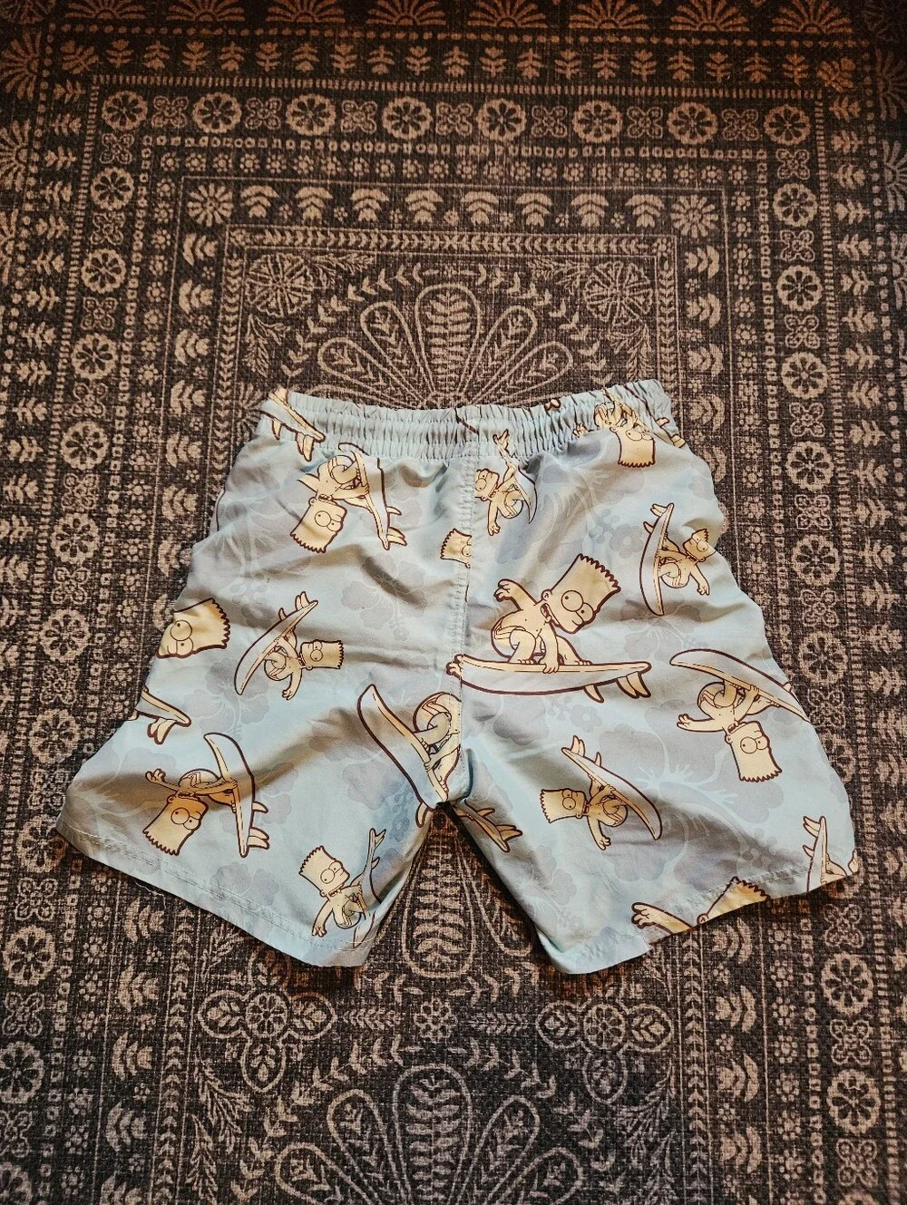 Light Blue Bart Simpson Surf Swim Shorts